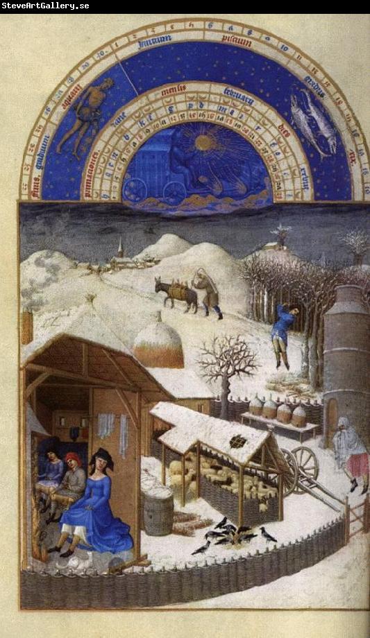 LIMBOURG brothers Les trs riches heures du Duc de Berry: Fevrier (February) sef